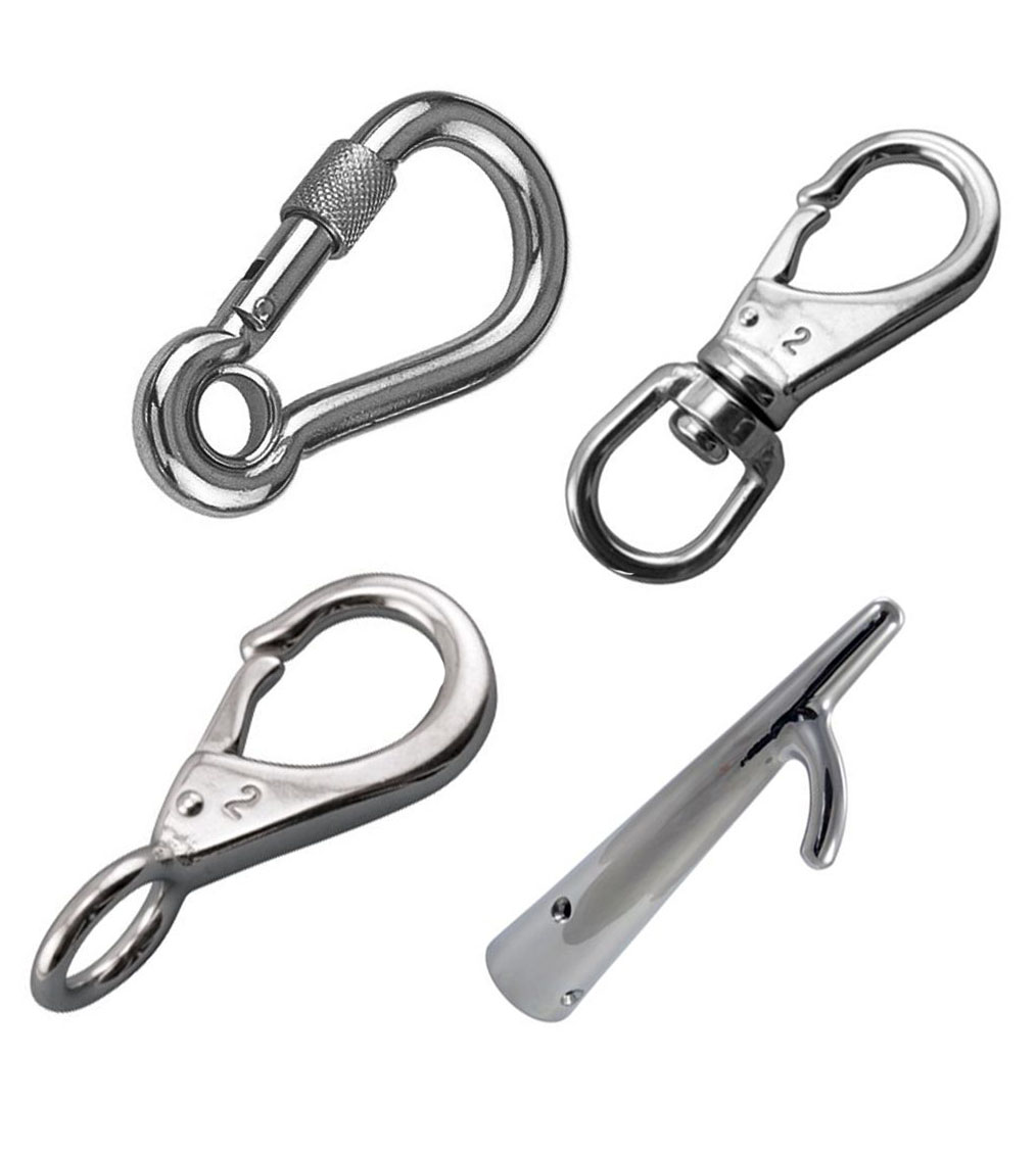 Stainless Steel Snap Hooks | Carbine Carabiner Boat Hooks | GS Products
