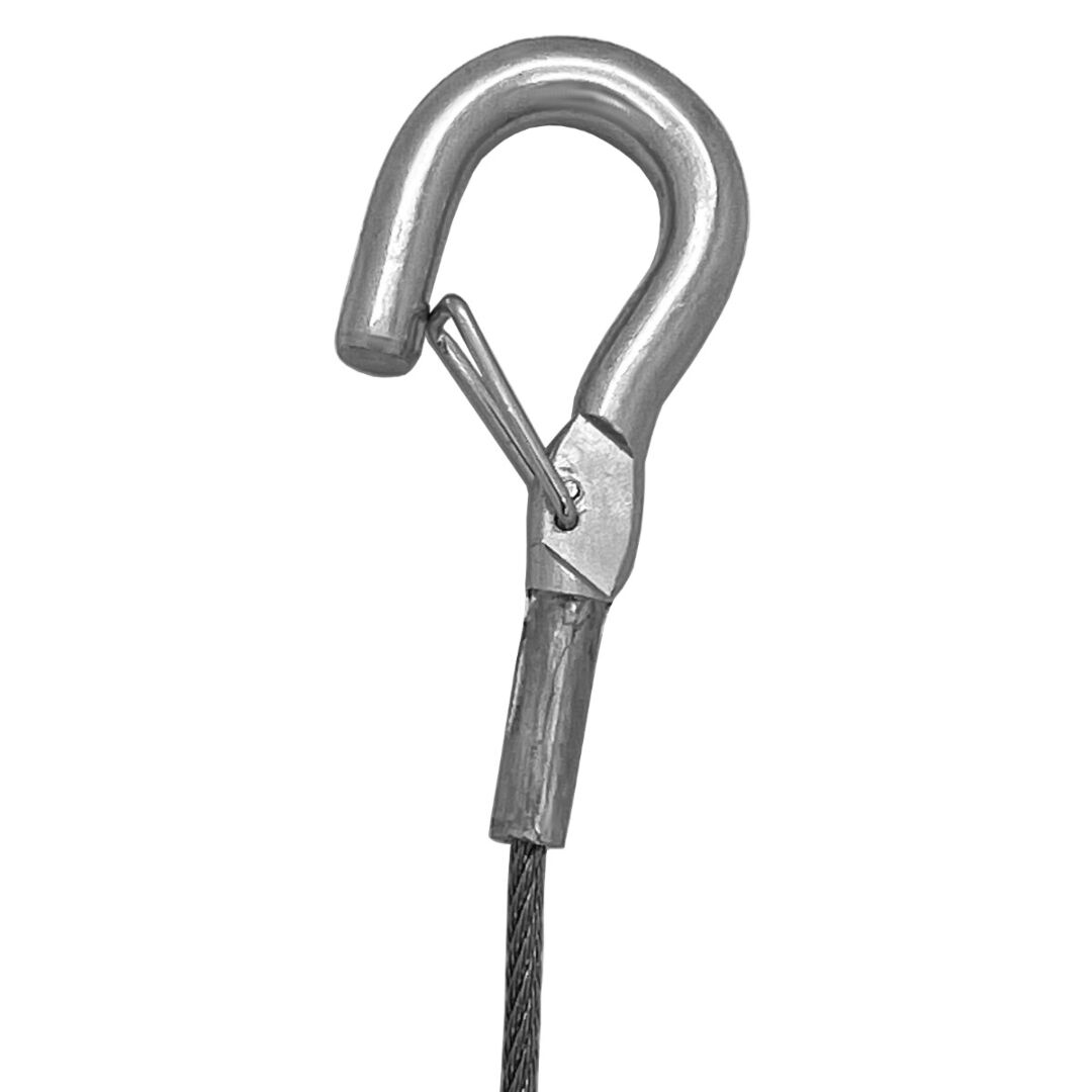 1mm - 2mm BZP Steel Wire Rope Swage Hook