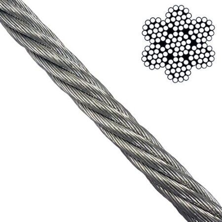 7x19 Galvanised Steel Wire Rope Per meter 3mm - 16mm