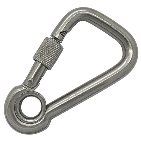 10mm Stainless Steel Snap Hook with Eyelet and Locking Screw