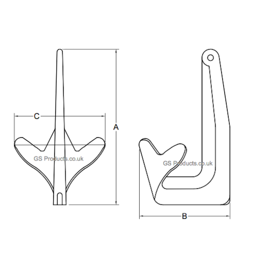 SeaSense Ancora A Grappino Da 1,5 Libbre – Ferro Zincato, Dimensioni 17,8 Cm X 15,2 Cm, Per Piccole Imbarcazioni - 3