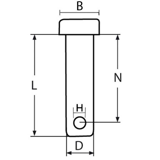 Axe à Clavette (clevis Pin) Inoxydable 3/4" X 8-1/2" - Neuf