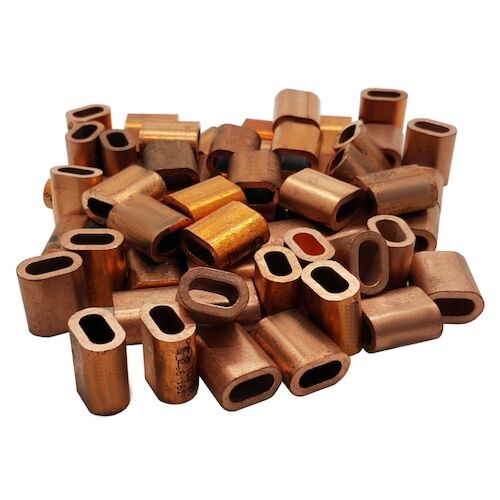 3mm Copper Wire Rope Ferrule x 100 Trade Pack