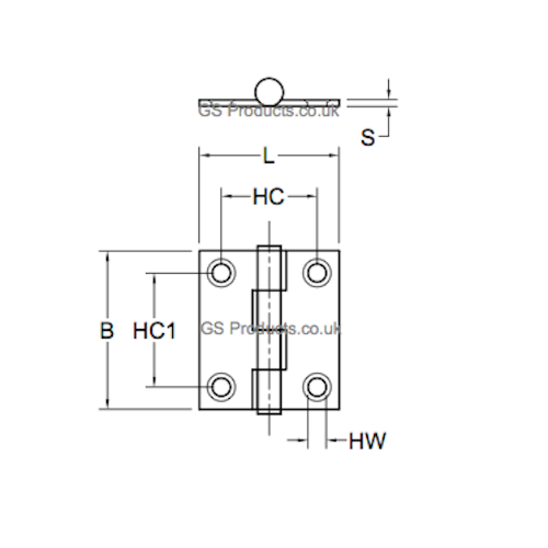 thumbnail image 2 of AB Tools Heavy Duty Solid Drawn Steel Butt Hinge 50x120mm Industrial Grade 2 of 4
