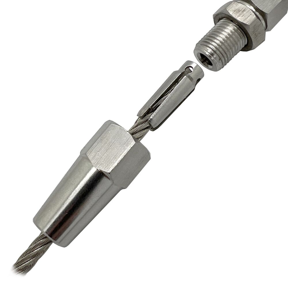 Cable Wire Rope Connectors Wire Rope Connectors 2-Pack 4mm Swageless Wire Rope Fittings ...
