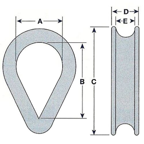Ben-Mor Heavy Duty Wire Rope Thimble, Stainless Steel, 1/8-in - 3/16-in - 1/4-in | Canadian Tire
