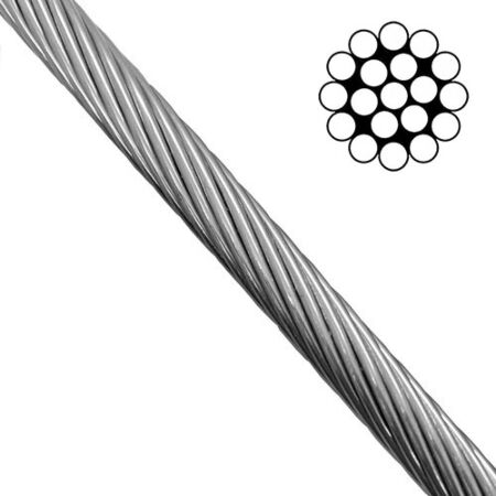 1x19 Galvanised Steel Wire Rope Per Meter