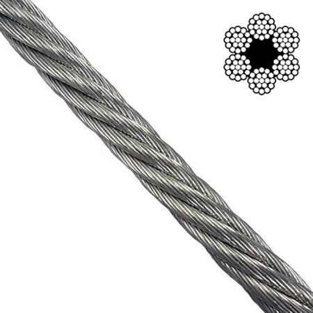 3mm 6x19 Galvanised Steel Wire Rope Reel with Fibre Core