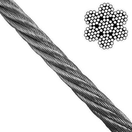 7x19 galvanised steel wire rope - flexible