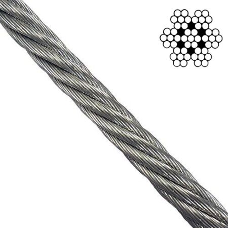 4mm 7x7 Galvanised Steel Wire Rope - Per Meter