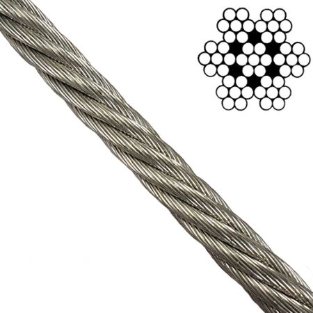 3mm 7x7 Stainless Steel Wire Rope - Per Meter