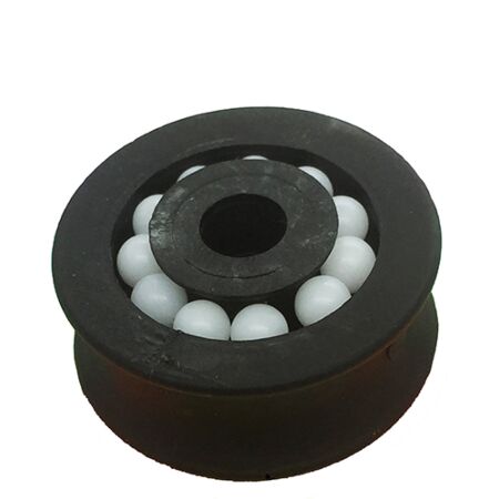 BLACK PLASTIC SHEAVE WHEEL WITH BALL BEARINGS