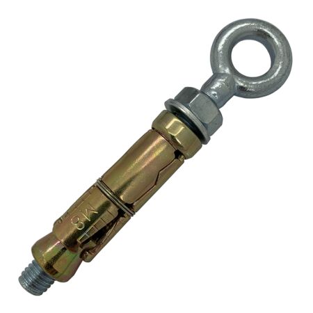 M8 BZP Steel Eye Bolt with Expanding Sleeve Anchor Shield