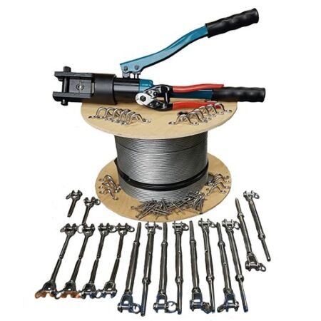 STAINLESS STEEL WIRE ROPE BALUSTRADE KIT 100 METERS (KIT 2)