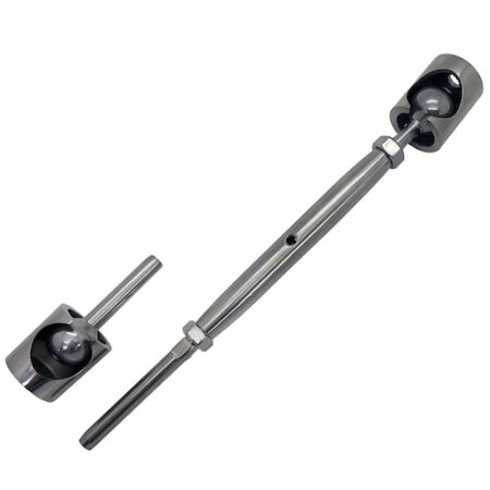 Stainless Steel Wire Rope Balustrade Flat Mount Ball and Socket Adjustable Kit