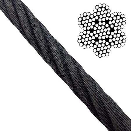Blackened Steel Wire Rope