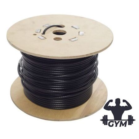 100 Meters 3mm - 4mm BLACK Nylon 11 Coated Galvanised 7x19 Steel Wire Rope Gymnasium Cable