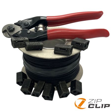 Zip Clip black wire rope hanging kit 