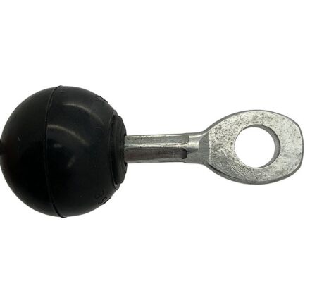 BZP Swage Eye (11.2mm ID Eye) Rubber Ball - 4mm Wire Rope