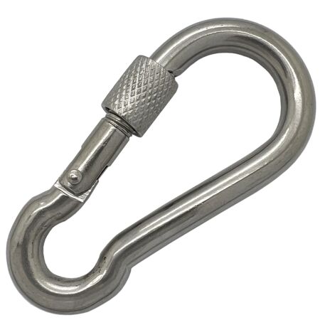 10mm Stainless Steel Locking Carbine Snap Hook