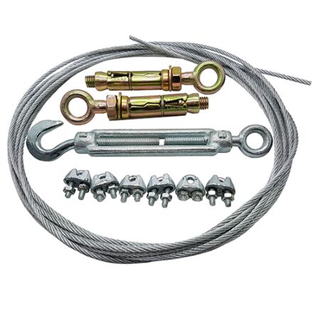 20 Meter Run Galvanised Steel Wire Rope Catenary Kit