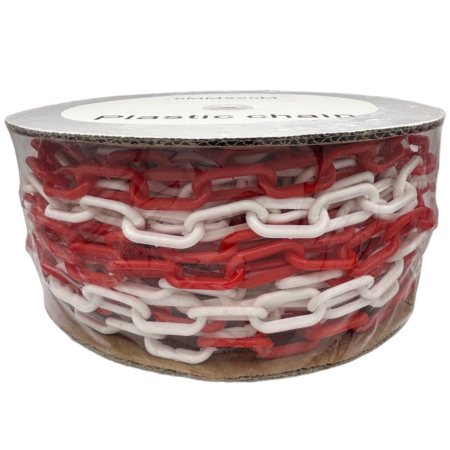 Red - White Plastic Chain 6mm 8mm 