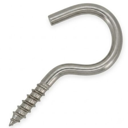 Stainless Steel Wood Screw Cup M Hooks 50mm 65mm 80mm 100mm 