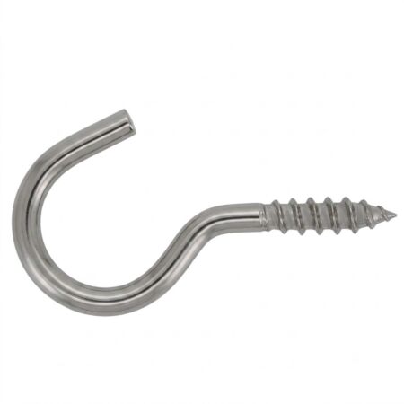 Stainless Steel Wood Screw Cup M Hooks 50mm 65mm 80mm 100mm