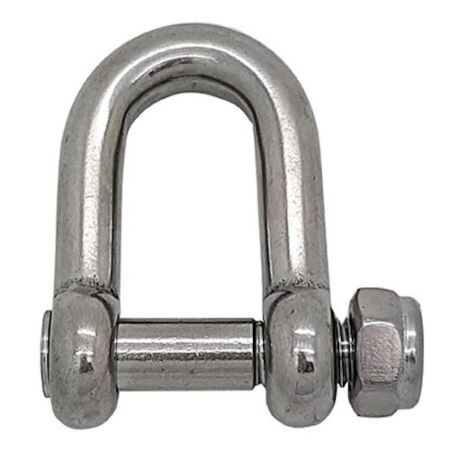 Stainless Steel D Shackle with Nyloc Locking Nut