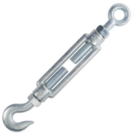 12mm BZP Steel Hook/Eye Turnbuckle with Locking Nut