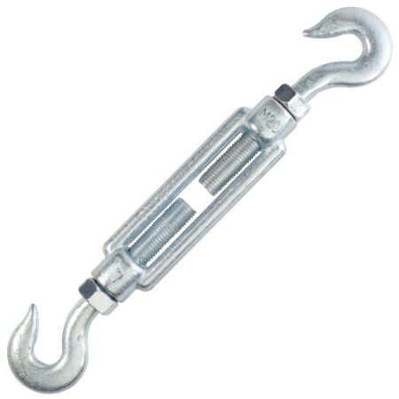 16mm BZP Steel Hook/Hook Turnbuckle with Locking Nut