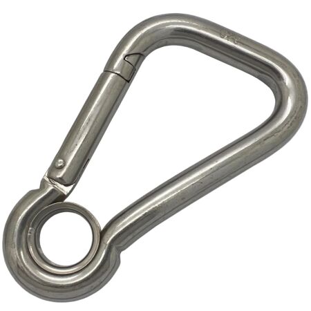 STAINLESS STEEL ASYMMETRIC CARBINE HOOKS WITH EYELET