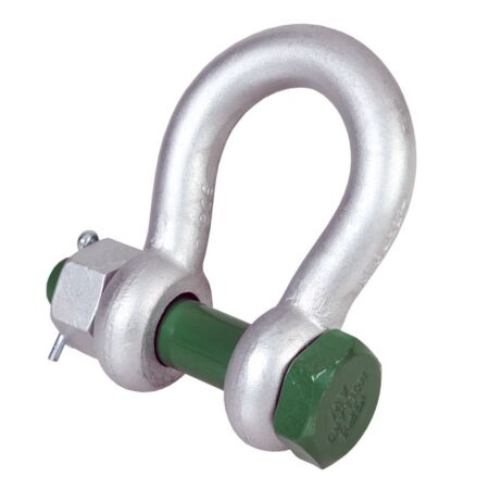 1 tonnes Green Screw Pin Safety Bow Shackle With Safety Nut And Bolt Pin