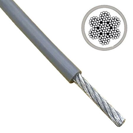 Grey Coated PVC Galvanised Steel Wire Rope 7x19