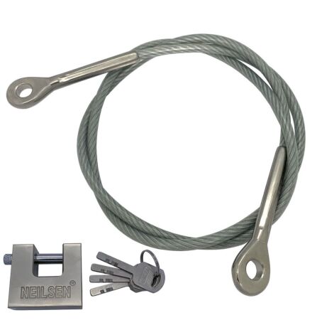 1500mm Gun Security Wire with Padlock and Eye/Eye Ends