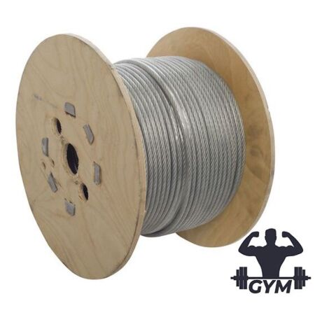 3mm-4mm Clear Coated Steel Wire Gym Cable 100m Reel