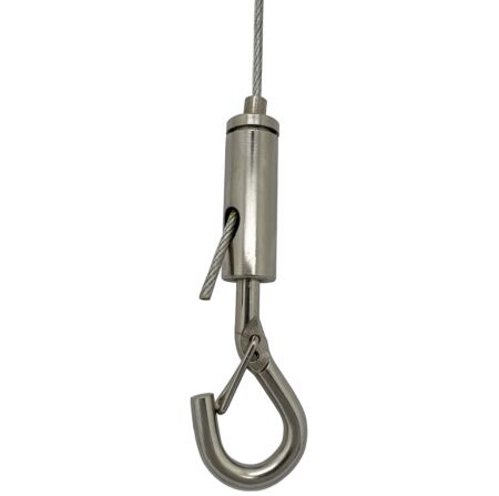 Adjustable Hook Hanger for Wire Rope Display Systems
