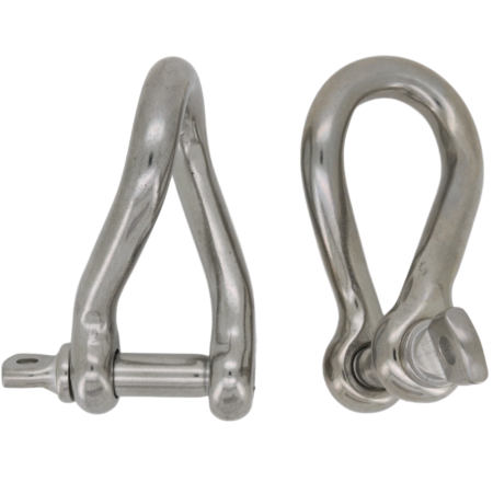 Stainless twisted d shackles 4mm 5mm 6mm 8mm 10mm 12mm 