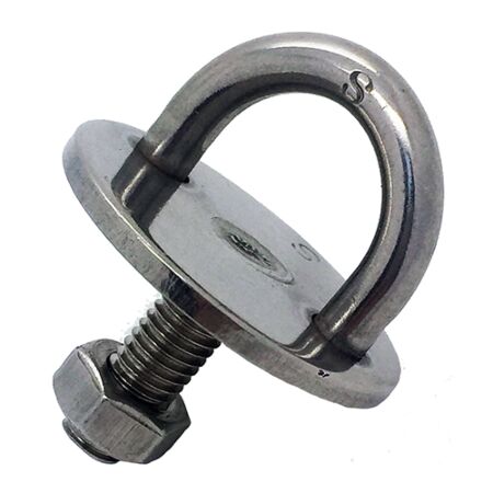 8mm Stainless Steel Round Eye Plate with Threaded Stud and Nut