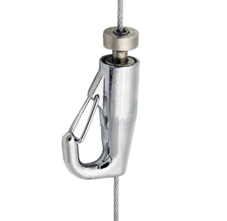 Adjustable Wire Rope Display System with Inline Safety Hook 