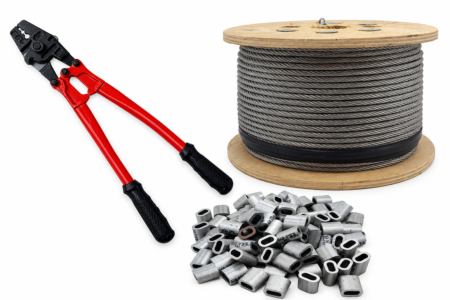 Galvanised Steel Wire Rope Tool & Ferrule Kit 2mm - 3mm
