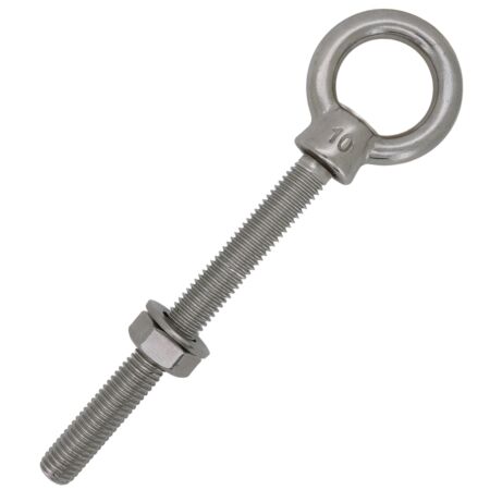 20mm x 250mm stainless long shank eye bolt 