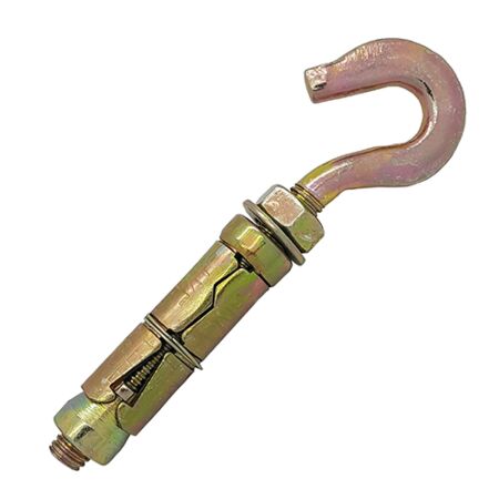 M6 BZP Steel Hook with Expanding Sleeve Anchor Shield