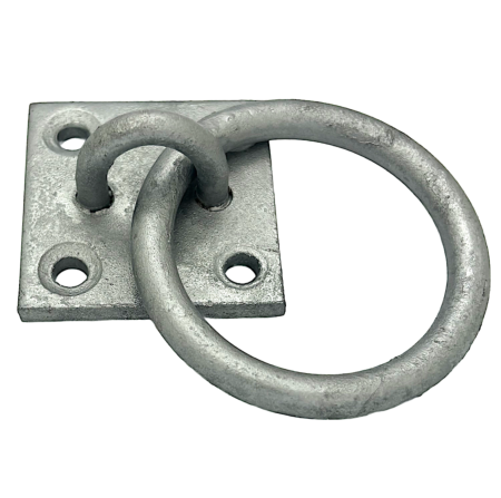 Galvanised steel ring on plate