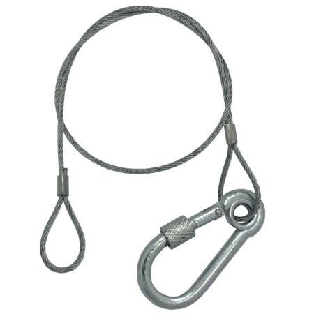 Galvanised Steel Wire Rope Safety Cable with Loop Ends and Carbine Snap Hook