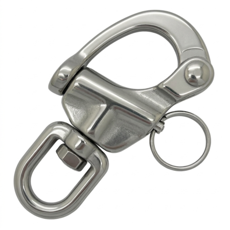 Stainless steel swivel jaw rigging shackle