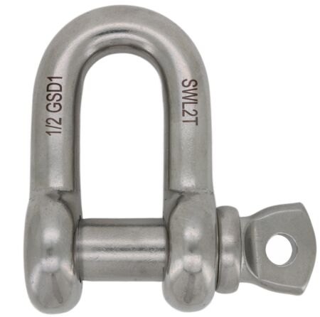Stainless Steel Safe Working Load D Shackles - Screw Pin