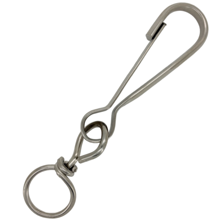 Nickel plated simplex dog hook to swivel 25mm - 90mm