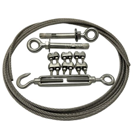 50 Meter Stainless Steel Wire Rope Catenary Kit