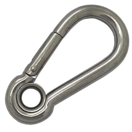 Stainless steel eyelet carbine hook 